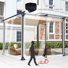 Waterproof PVC Tarpaulin with Grommets,Outdoor Clear Tarp Curtains,Garden Pergola Gazebo Patio Porch Carport Transparent Tarpaulin Side Panels with Zipper,Rain Curtains,W×H-3 * 3m(9.8 * 9.8ft)