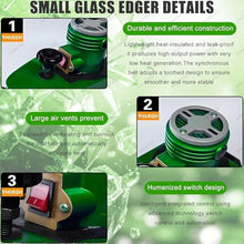 Small Glass Edging Machine, Electric Portable Glass Edger, Straight Round Bevel Edge Trimmer Grinder, Straight Round Bevelled Glass Edging Grinder Glass Acryl Polisher for Glass Stone Green