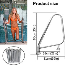 LYSSJBH Pool Handrail Pool Handrails Rustproof Pool Stair Railing, 304 Stainless Steel Easy Mount Spa Stair Handrails, Safe Non-Slip Swimming Pool Handrail for Ground Swimming Pools, Water Parks, 2P