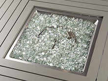 EV Fires 43" Classic Grey Square Outdoor Propane Fire Pit Table, Easy to Operate Electrical Ignition - Fire Glass, Lid, and Cover Included