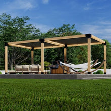 DIY Freestanding Pergola Kit with Canopies - 6x6 Lumber - 8' x 12' Canopy Size - Build Up to 24' x 12'