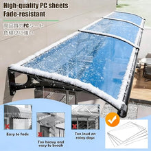Front Door Canopy Awning 24"x71" Polycarbonate Outdoor Cover - Rain, Snow & UV Protection, Quiet Design, Large Gutter for Porch Entrance