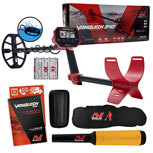 Minelab Vanquish 340 Detector w/ 10 x 7 Coil, Pro-Find 15 Pinpointer & Carry Bag