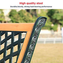 ELUKHT Park Garden Terrace Benches Outdoor Bench, Weatherproof Lounge Benches with Cast Iron Frame and Solid Wood, 2-3 Seater Courtyard Bench with Backrest Armrests (Benches)