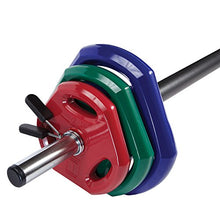 Body-Solid Cardio Barbell Training Set - Complete Cardio Exercise Barbells Set with Grey Rack and Blue/Green/Red Weight Plates