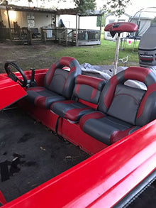 DeckMate Boat Seats 61" Bass Boat Seats Charcoal & Blue