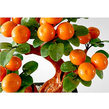 YXIANG56Q Fake Plants Tabletop Bonsai Tree Jade Orange Tree Artificia Jade Bonsai Creative High-end Orange Tree Ornaments for Home Office Wealth Decor Bonsai Tree