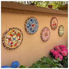 GZHERVICES 5PCS - 3D Wall Art Decor, Decorative Stone for Garden, Outdoor Wall Decorations, Garden Décor Footstone, Ceramic Mosaic Stepping Stone, Wall Sculptures Wall Hanging Art