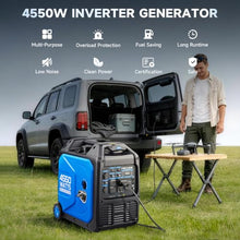 4550-Watt Portable Inverter Generator for Home Use,2.37 Gallon Large Fuel Tank Up to 14 Hours Use, 120V Gas Powered Generator Super Quiet - EPA Compliant-Blue