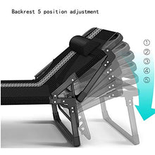 Metal Sun Lounger Folding Sunbed Static Load Rust-Resistant with UV-Resistant Textilene Fabric Backrest 5 Position Adjustment Black ()