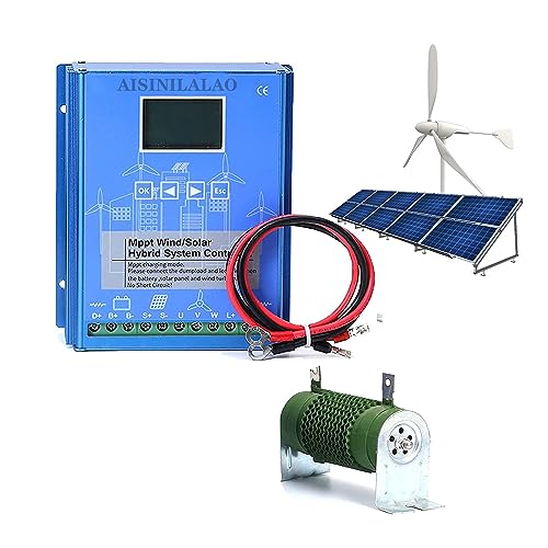 AISINILALAO 14000W MPPT Hybrid Solar Wind Charge Controller 12V/24V/48V Auto, Dual Input for Wind Turbine and Solar Panel, Smart Power Management System,220v