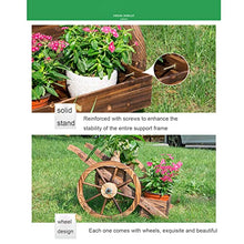 KJLYLPP Outdoor Balcony Solid Wood Flower Box Carbonized Multi-Layer Wooden Flower Pot Rack,Wood Courtyard Decoration Creative Flower Stand Float (a)