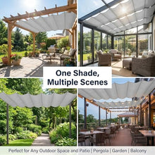 Slide Wire Wave Shade Sail,Off Wave Sun Shade Sail,Retractable Sun Protection Wave Canopy Cover,Outdoor Hang Down U Shape Porch Wave Awning,Breathable Shade Mesh Tarp(W1.8*L18m/W5.90*L59.05ft)