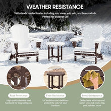 WestinTrends Dylan Outdoor Adirondack Chair with Ottoman and Side Table 5-Piece Set Dark Brown