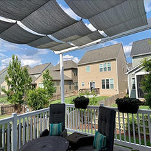 A1DFDFGOQSFG Extendable Shade Cover Slide Wire Wave Shade Sail Breathable Fabric Garden Patio Pergola Replacement Cover U Shape Sunscreen (Color : Gray Size : 0.7x8m) (Gray 0.8x8m)