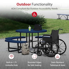 Leisure Craft 46" ADA Round Metal Picnic Table, Made in USA