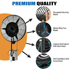 Preferspace Wall Mounted Misting Fan with 3 Speeds, 90° Oscillation Fan with Mist, Cooling Fan for Patio, Outside Restaurant, Factory Workshop