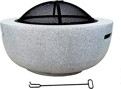 Backyard Patio Garden Fireplace Grill Bowl Table Outdoor Heaters & Fire Pits with Grill Grate for Heating/Fire Bowls Garden/Beach/Patio,Black