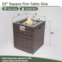 FammyLoft Propane Fire Pit Table, 24" Firepits for Outside, Gas Fire Pit for Outside Patio, Propane Fire Table w/Steel Lid, Rain Cover for Patio, 50000BTU, Tank Outside, Tank Not Included, Espresso