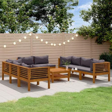 DYRJDJWIDHW Outdoor Seating,Porch Chairs,Outdoor Rocking Chair,9 Piece Patio Lounge Set with Cushion Solid Acacia WoodSuitable for Patio, Garden, Gazebo Low