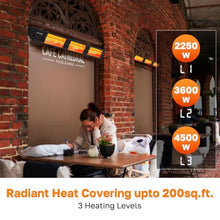 ThermoMate Infrared Outdoor Patio Heater, 4500W Carbon Fiber Heating for Porch, Deck, Garage with Remote 24 Hours Timer, Hard Wired 240V
