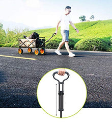 Folding Wagon, Garden Trolley Capacity 60 Kg, Portable Garden Cart with 4 Wheels, for Transport Garden Tools, Pets, Travel, Camping, Concerts, Beaches