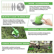 RWGOVLU Electric Cordless Weed Weed Eater with 2 Batteries and 3 Types Blades, Push Grass Trimmer Edger Lawn Tool, Adjustable Weed Trimmer Edger Lawn Mower for Lawn Yard Garden