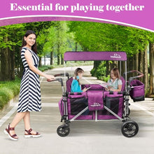 Badovinci All-Terrain Wagon for 2 Kids, Multi-Function, Easy Push & Pull, High Seats, Safe Folding, Purple