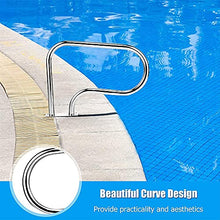 3-Bend Swimming Pool Handrails Stainless Steel Grab Ladder with Bottom Plate Easy to Assemble Humanized Handle