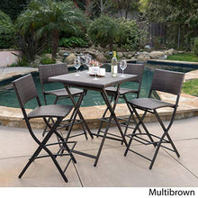 Christopher Knight Home Margarita Outdoor Wicker Bar Set, 5-Pcs Set, Multibrown