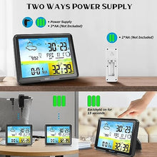SHANBOYU Multifunction Weather Station, Weather Station Digital Forecast Hygrometer Humidity Temperature with 3 Wireless Sensors Indoor Outdoor Monitor 7.5"