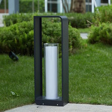KISAD Waterproof Pillar Lamp Modern Landscape Path Light Garden Lawn Lamp Pathway Light LED Bollard Lighting Fixture Outdoor Waterproof Floor Lamp for Patio Yard Walkway(30cm/11.8in)