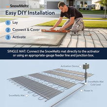 Large Area Heated Driveway System - 300 Sqft, 2x30 Amps, 240V, 37 Watts per Sqft Heated Snow Melting Mats Outdoor Driveway Heater for Snow Melting Mats Walkway, Auto Moisture & Temperature Activator