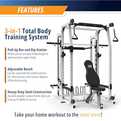 Marcy 3 in 1 Smith Machine Home Gym System Black
