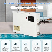 aromaoveite Electric Pool Heater | Electric Pool Heater/Hot Tub Thermostat with Touch Screen, Made of Stainless Steel, Suitable for Swimming Pools, Spas, and Bathtubs. 9kw