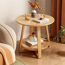 NRFJFOP Small Round Sofa Side Table Wooden Bedroom Mini Bedside Rack Balcony Coffee