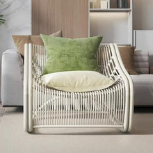Apk i bc Rattan Armchair, Outdoor Lounge Chair with Comfortable Cushion, Breathable & Water-Resistant Rattan, Ideal for Patio, Includes 2 Throw Pillows(Champagne,80 * 100 * 100)