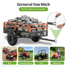 SRECELL Heavy Duty Dump Cart 1500 lb Capacity, 15 Cubic Feet Tow Behind Trailer for ATV, UTV, Lawn Tractor, Removable Sides, Dual Dump Control, All-Terrain Tires for Yard & Garden