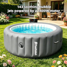 POOLTOHOT Inflatable Hot Tub 71" x 28", Portable Hot Tubs Built-in Heat Pump and 6-Color Lights for 2-4 Person, Blow Up Outdoor Hot Tubs with 143 Soothing Air Jets and Filter System for SPA