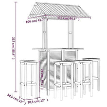 vidaXL 5 Piece Patio Bar Set Solid Wood Acacia