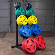 Body-Solid Quad Grip Olympic Rubber Weight Plates Set Multi