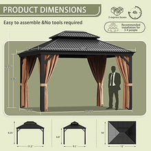 Greesum 10'x12' Hardtop Metal Gazebo Black
