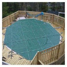 HAIXHX Round Safety Cover for in-Ground Swimming Pools, Winter Pool Cover for Keeps Debris Out, Customizable Indoor Outdoor PP Pool Covers with Installation Hardware(Wooden Floor,34ft)