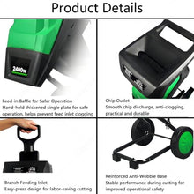 2400W Leaf Mulcher Shredder with 50L Large‑capacity Collection Bag