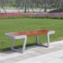 GRFIT Outdoor Bench Wooden Bench Backless, Stainless Steel Structure, Outdoor Chair for Park, for Porch, Patio, Patio Seat, Garden Bench