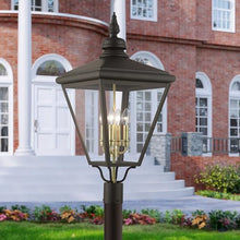 Livex 27376-07 Adams 4 Light Outdoor Post Top Lantern Black/Brushed Nickel