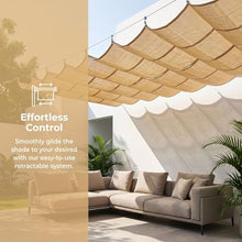 FENGZEQUAN Pergola Cover Shade Canopy, Retractable Awning Sun Shades Outdoor Patio Pergolas Kit for Deck Backyard Gazebo, Wave Shade Sail with Hardware Wire Cable(W3.2*L6m/W10.50*L19.68ft)