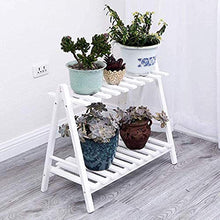 ZOCWJK Wooden Plant Stand Pot Display Holder for Balcony Double Tier Flower Shelf Stand,