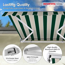 ADVANING Luxury Series Manual Retractable Awning, 8'x6', Garden Green