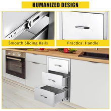 Pisumsativum Stainless Steel Outdoor Kitchen Drawers – Waterproof Built-in BBQ Storage with Removable Dividers for Grilling Tools & Accessories – Compatible with Grill Islands & Outdoor Kitchens